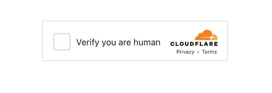 screenshot of the human verification box that is served by cloudflare